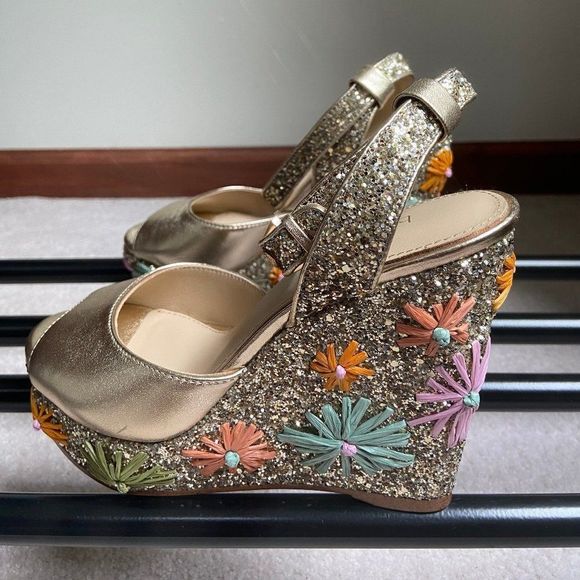 BOTKIER Women Jessie Embellished Leather Platform Wedge Sandals - NEW NWOB - Picture 3 of 8